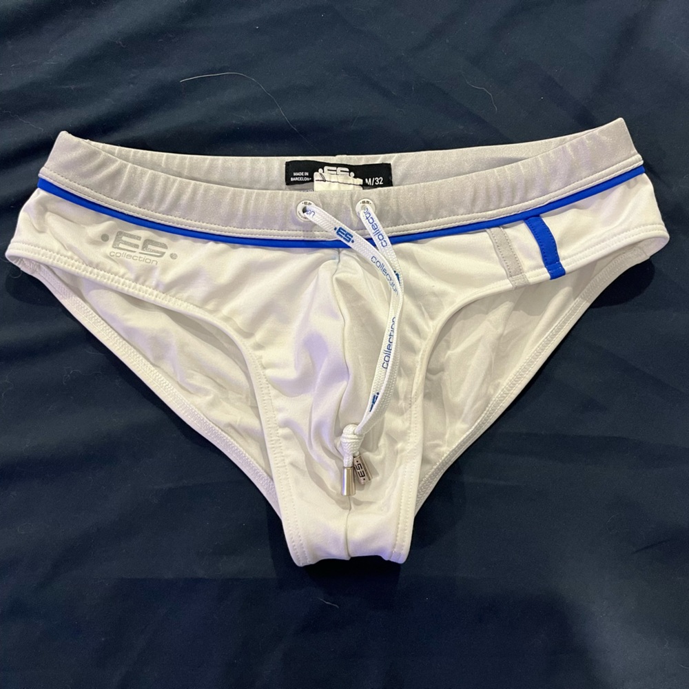 SD Collection White & Blue Men's Swim Brief